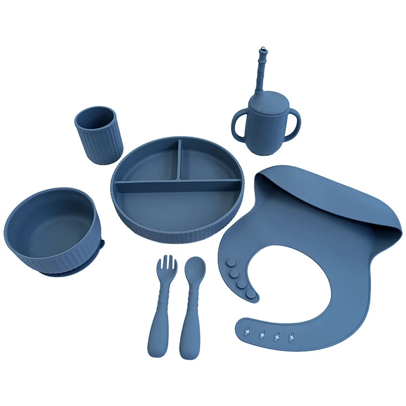 Silicone Tableware Baby Products Eating Set Feeding Supplies Dining Plate Set Baby