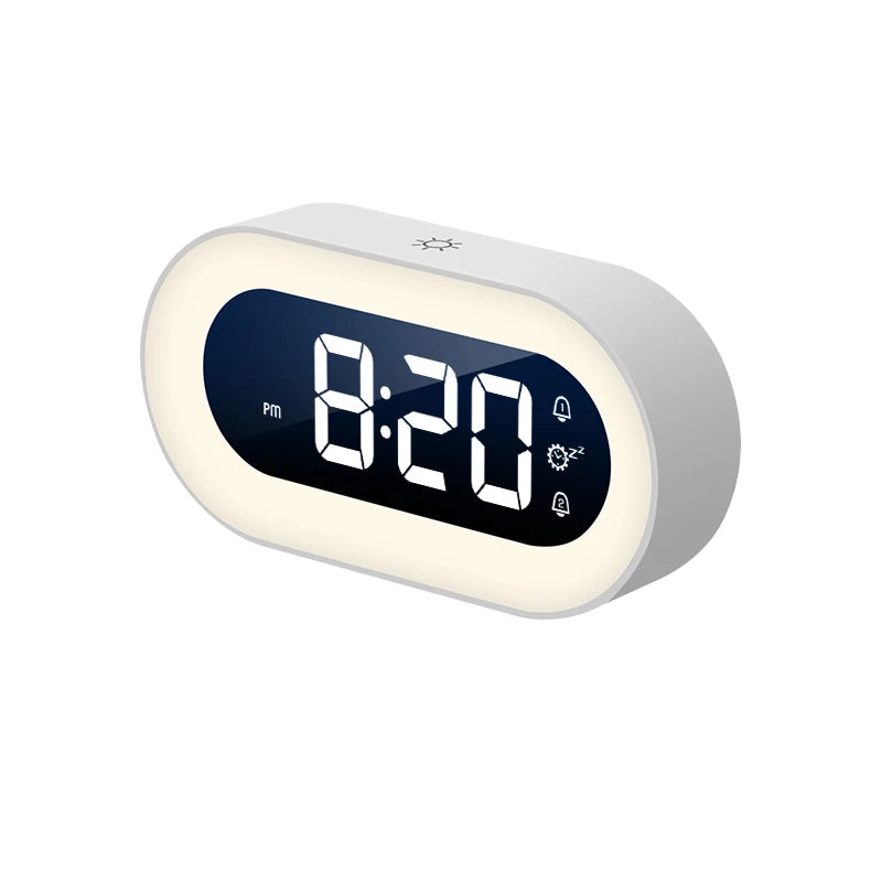 Smart Wake Up Night Light Children Digital Led Sunrise Table Alarm Led Clock