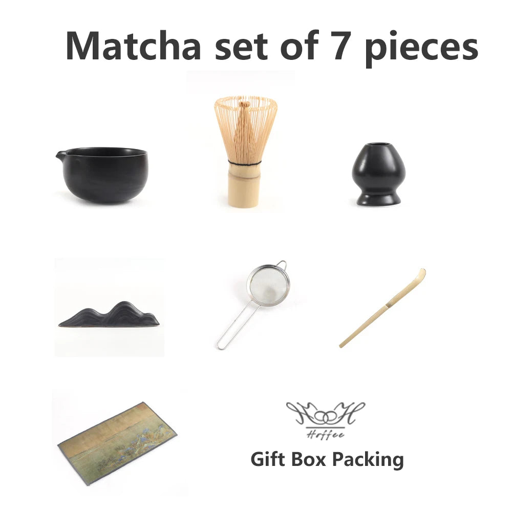Custom 4-In-1 Gift Box Matcha Set Traditional Japanese Bamboo Whisk Chawan Fine Mesh