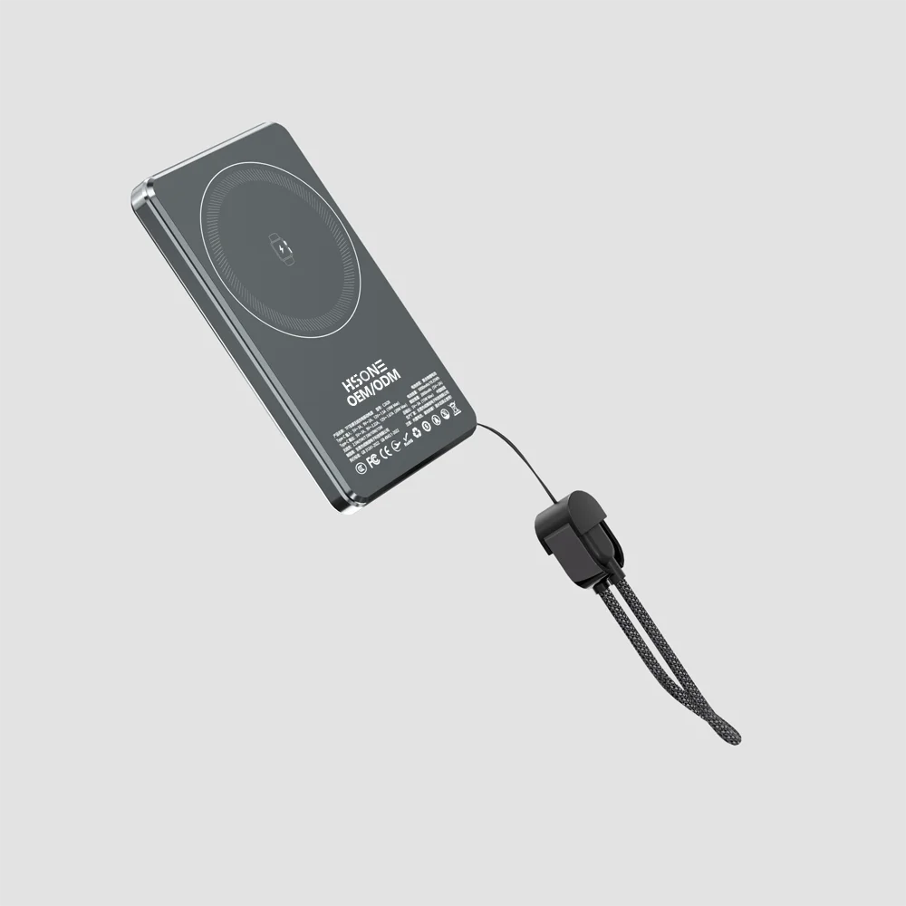 N52 Magnetic Power Bank with Stronger Grip TFT Real-Time Display 15W Fast Wireless