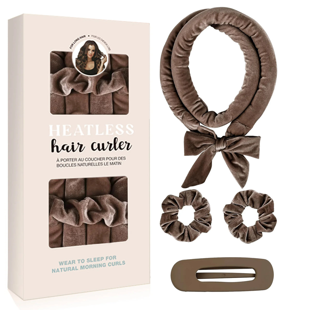 Luxury Velvet Heatless No Heat Curlers Overnight Headband with Filled Roller Frizz-Free