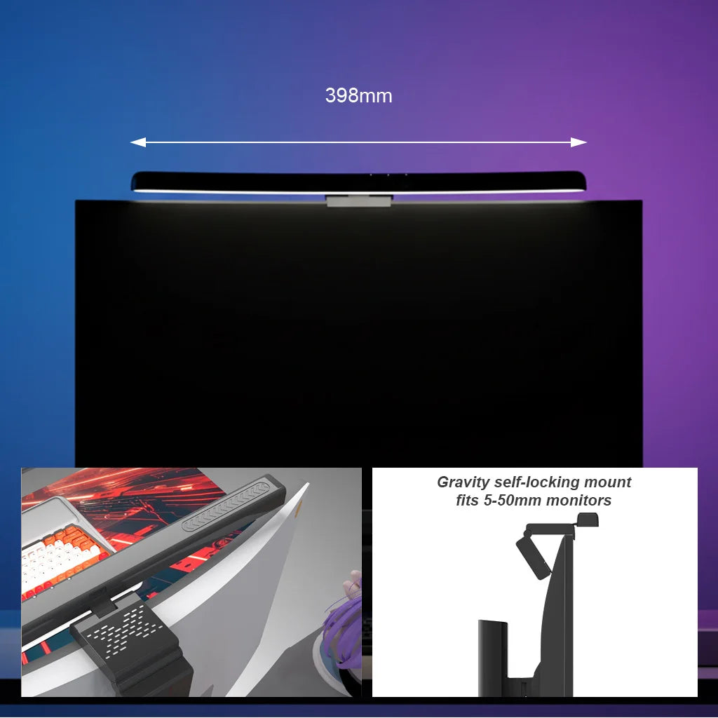 Dimmable Color Changing Curved Monitor Light Bar USB LED Lamp with Touch Control Timer