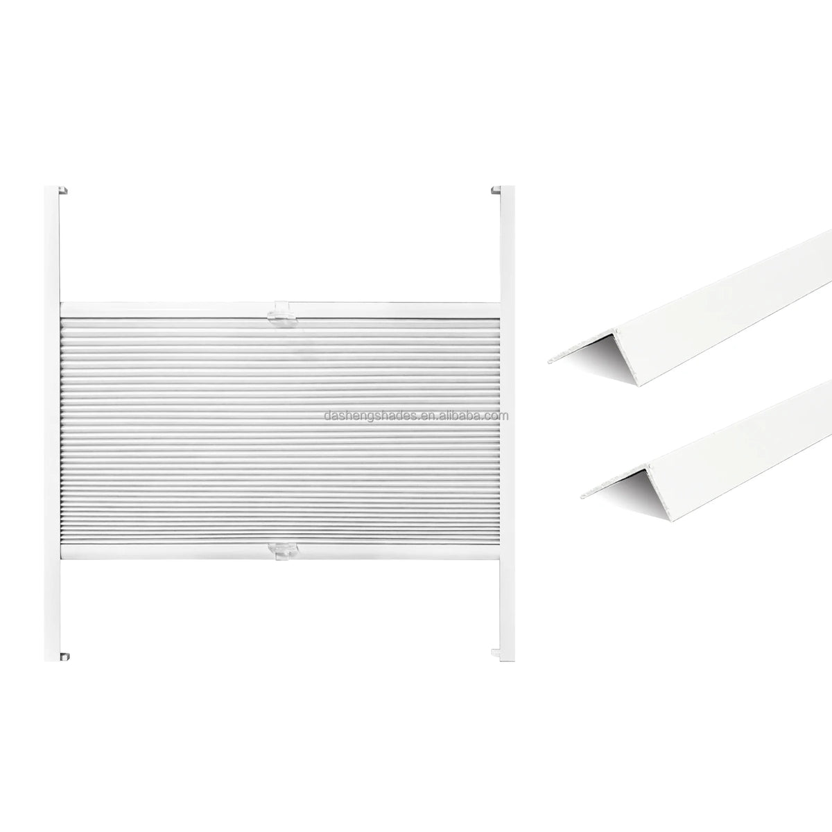 Customized No Drill Self-Adhesive Pleated Blinds Blackout Strip Full Shading Honeycomb