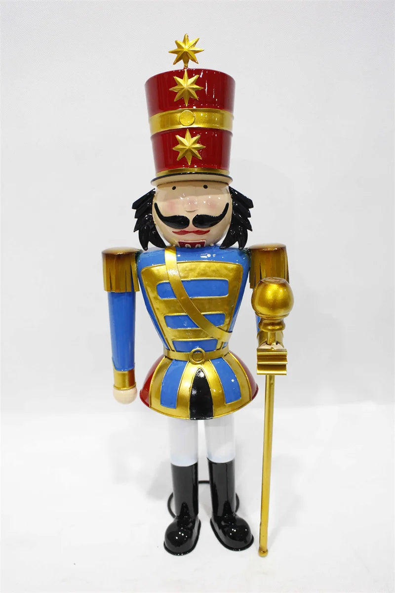 Large 1.06m Wooden Nutcracker Christmas Decorations Ornament in Doll Shape for Festive