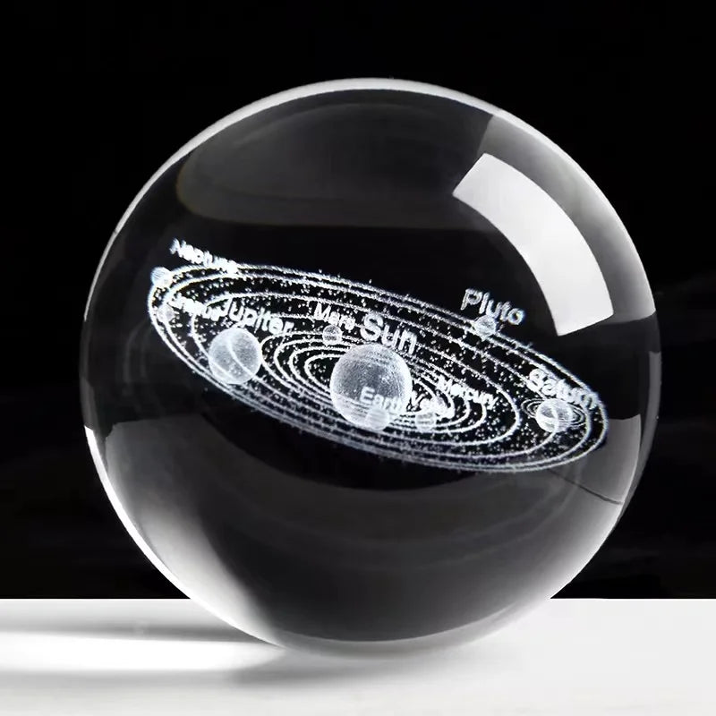 Galaxy Magic Small Table Crystal Ball Night Light Custom 3D Laser Engraving UV Printing