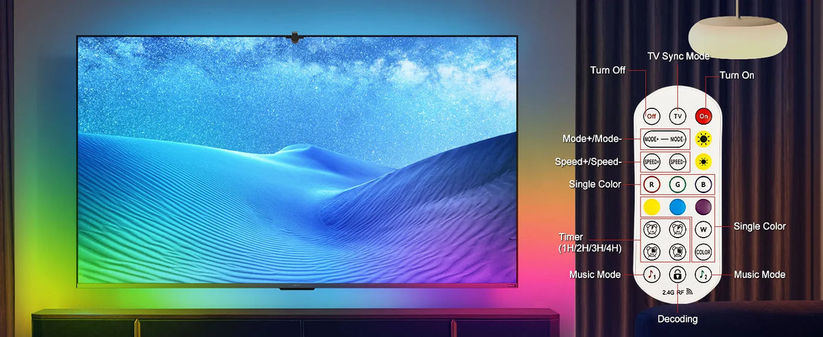 5m RGB Color-Changing LED TV Backlight Strip for 55-60 Inch TVs