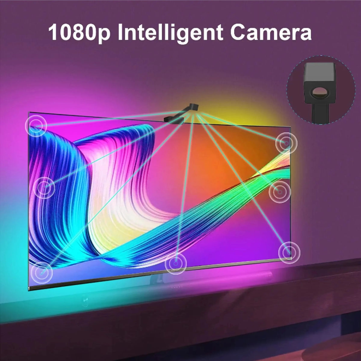 5V TV Sync Backlight, USB Plug-and-Play Self-Adhesive LED Strip, Flicker-Free Eye-Caring