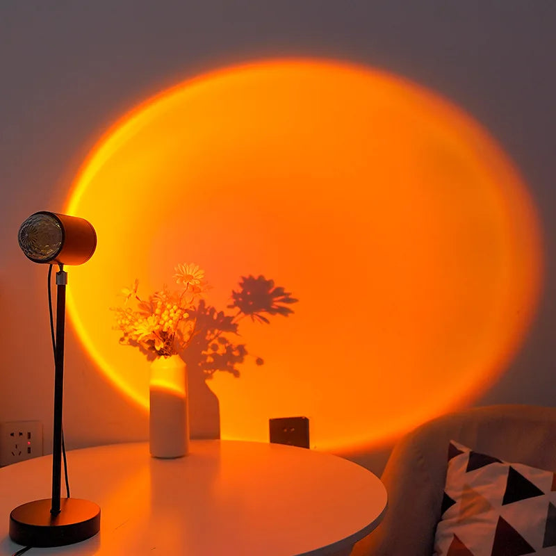 Double-Headed Sunset Water Ripple Lamp Dynamic Rotating Atmosphere Projection for Live