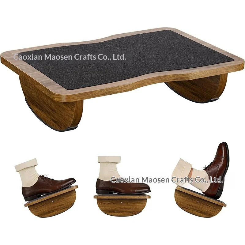 Wooden Footstool Low Stool Footrest Under-Desk Foot Pad Anti-Slip Office Legs