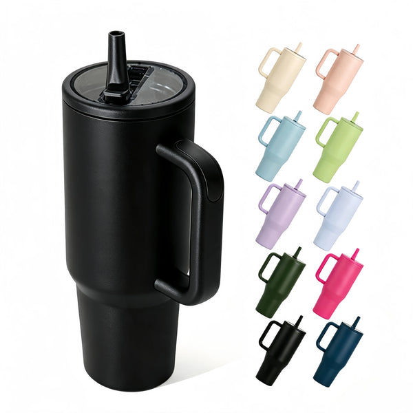 40oz Stainless Steel Vacuum Insulated Tumbler Thermos with Handle -6-12 Hours Thermal