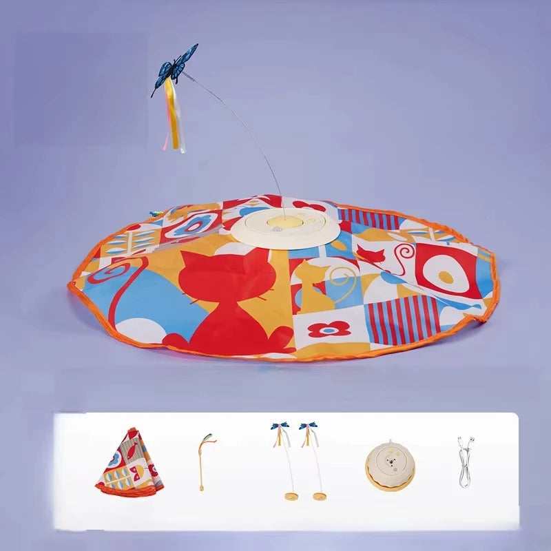 Smart Automatic Rotation Modern Plastic Cat Toys Electric Spinning Turntable Cat Stick