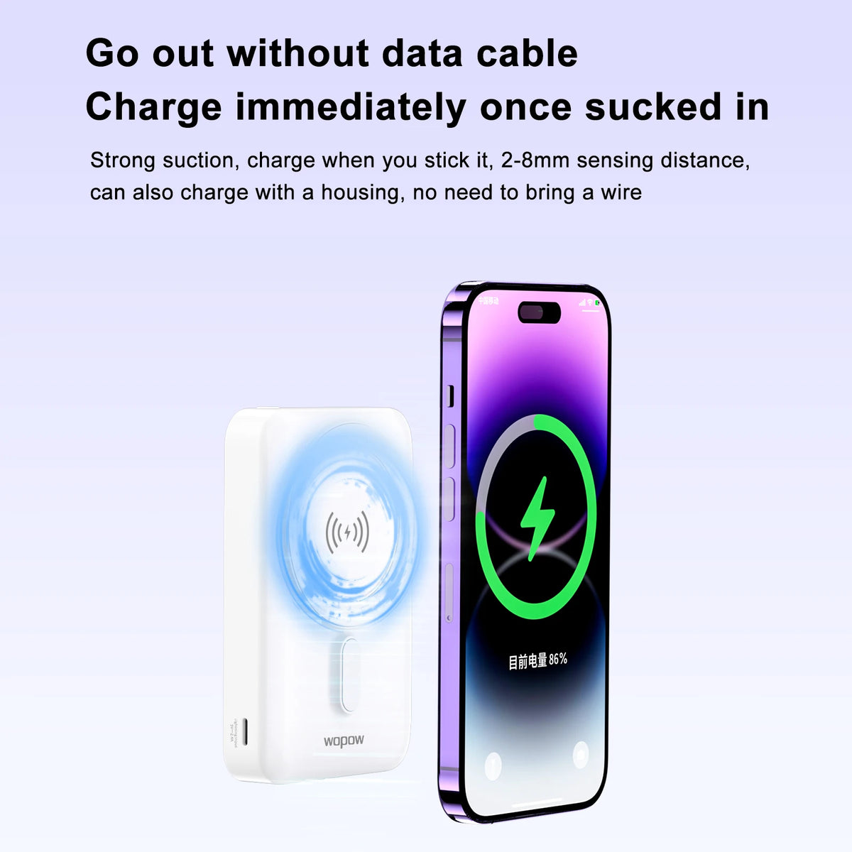 Magnetic Wireless Charging Power Bank with Bracket 10000mAh Battery Compatible for iPhone