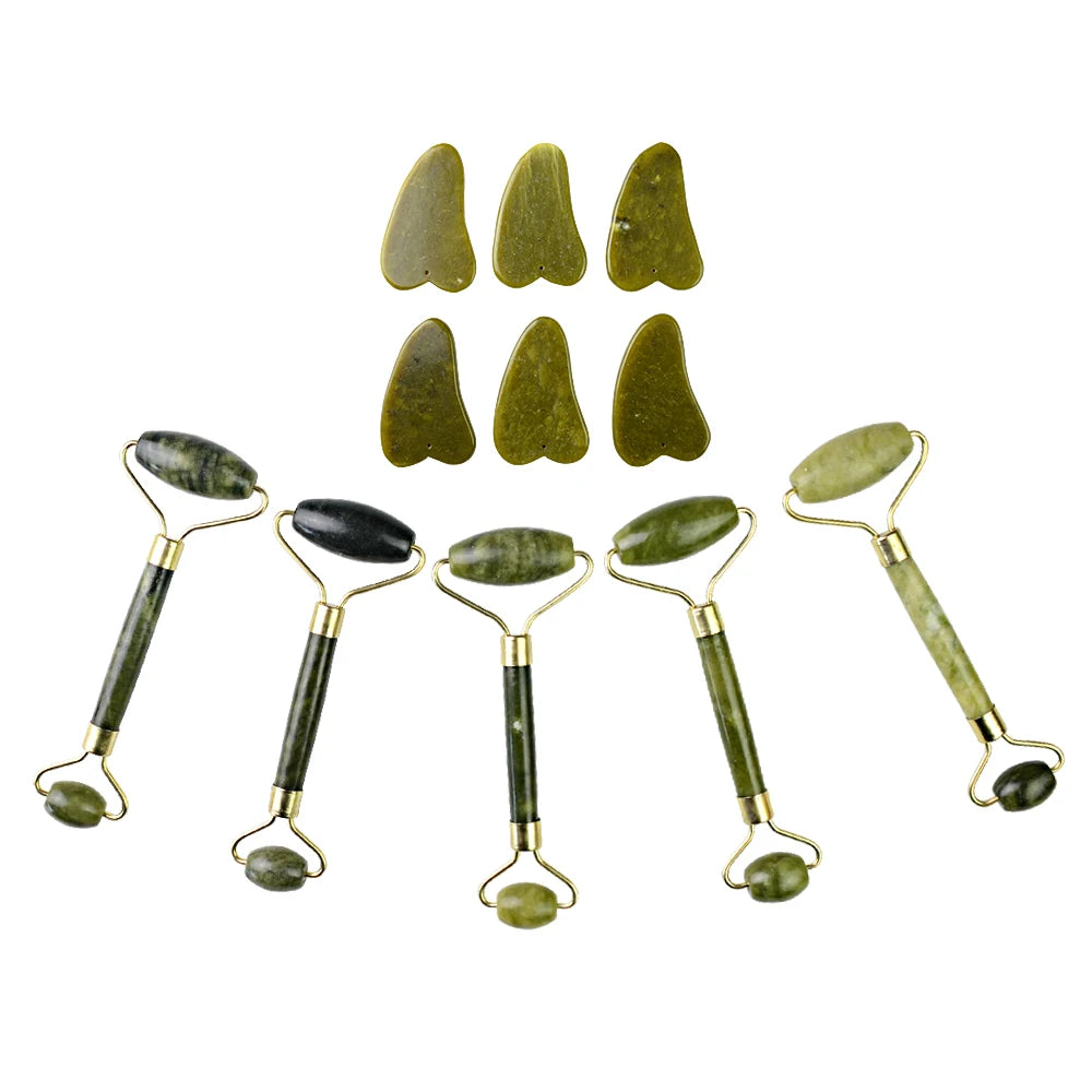 Rose Quartz Jade Roller and Gua Sha Set, Gift for Mom