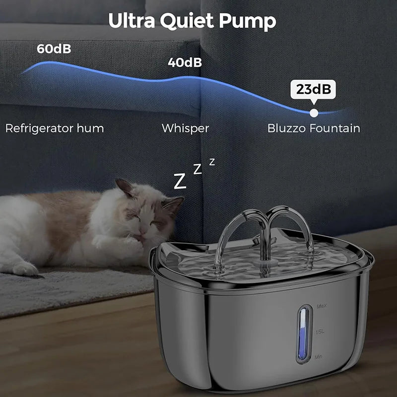 Portable Eco-Friendly Charge Automatic Stainless Steel Cat Water Bottle & Fountain