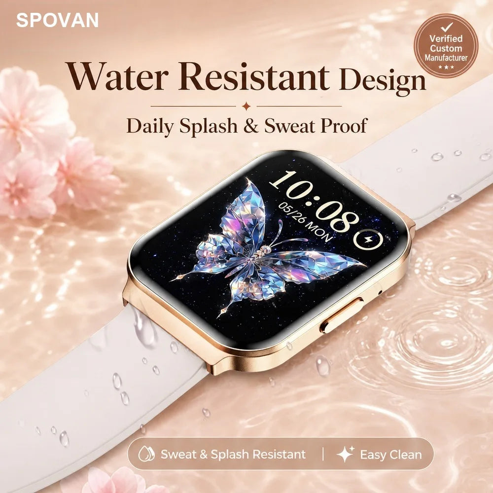 Ultra-Thin Ultra-Light Women Smart Watch, Full Aluminum Alloy Case 1.75 Inch Fitness