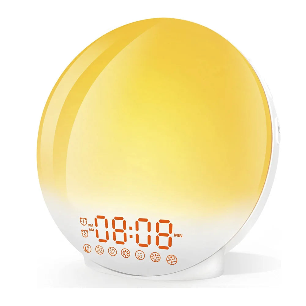 LED Table Light Speaker Smart Wake Up Light Sunrise Alarm Clock Table Lamps Decor Light