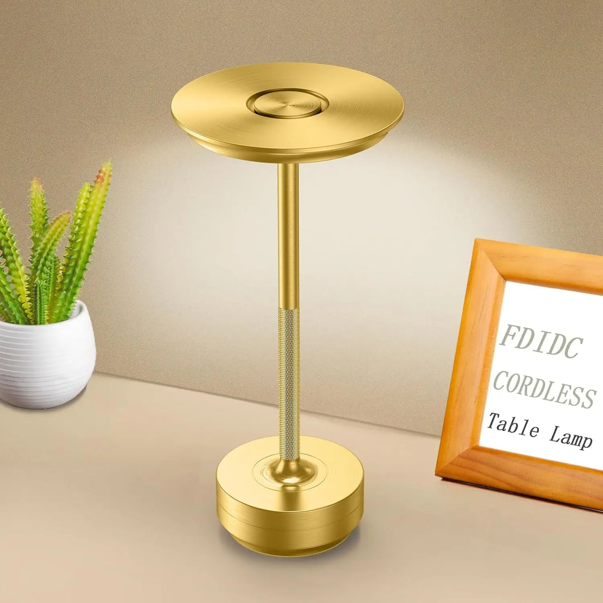 Aluminum Rechargeable Touch Dimming Wireless Modern LED Mini Table Lamp With Multi-Color
