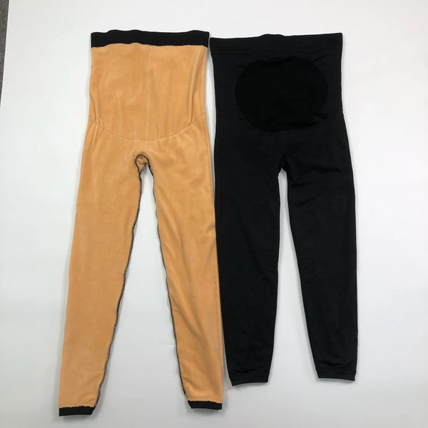 Basic Women Maternity Fleece Lined Thermal Leggings Over the Belly Pregnancy Tights