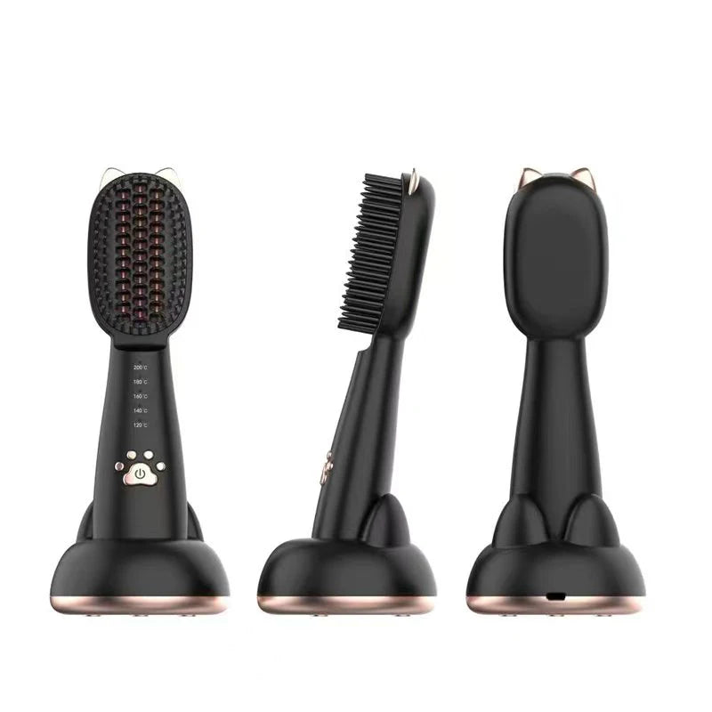 2 in 1 Portable Mini Hair Straightening USB Rechargeable Comb Hot Hair Straightener Brush