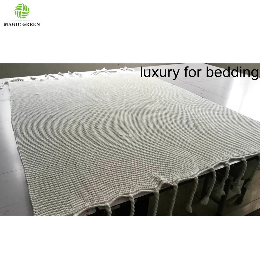 Magic Green Zero Defect 50da24-1100% Best Combed Cotton Chunky Like Hand Ladder Knit