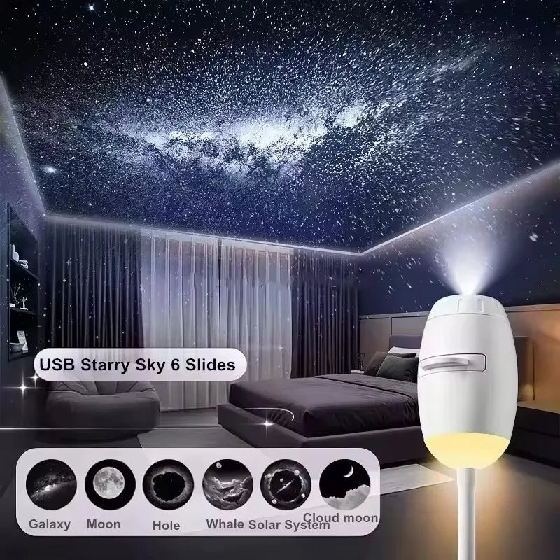 New USB Mini Galaxy Projector Night Light Astronaut Star Nebula Atmosphere Light Home
