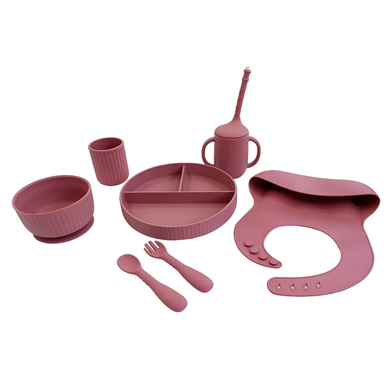 Silicone Tableware Baby Products Eating Set Feeding Supplies Dining Plate Set Baby