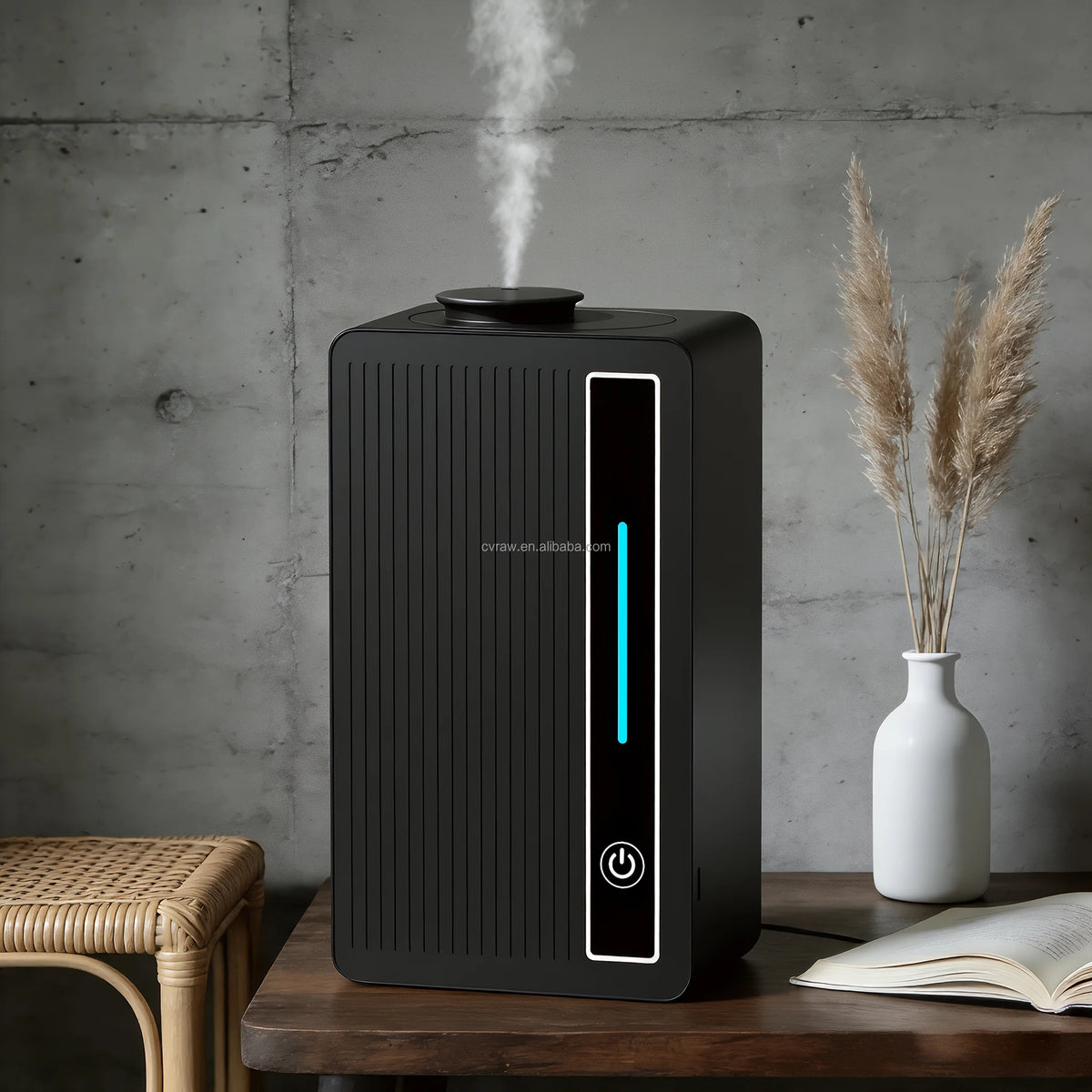 Innovative Flame Diffuser Plastic Lamp Waterless Air Humidifier 120ml for Colorful Wheat