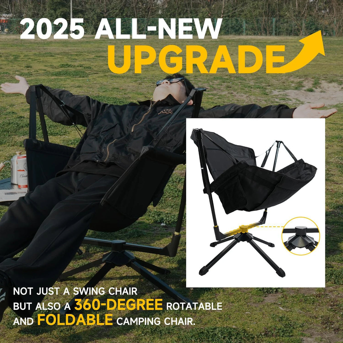 Custom 360 Degree Swivel Portable Leisure Travel Outdoor Hammock Swing Rocker Folding