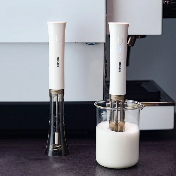 Liangyuan Electric Stainless Steel Milk Frother Double Head Wand Hands-Free Frothing