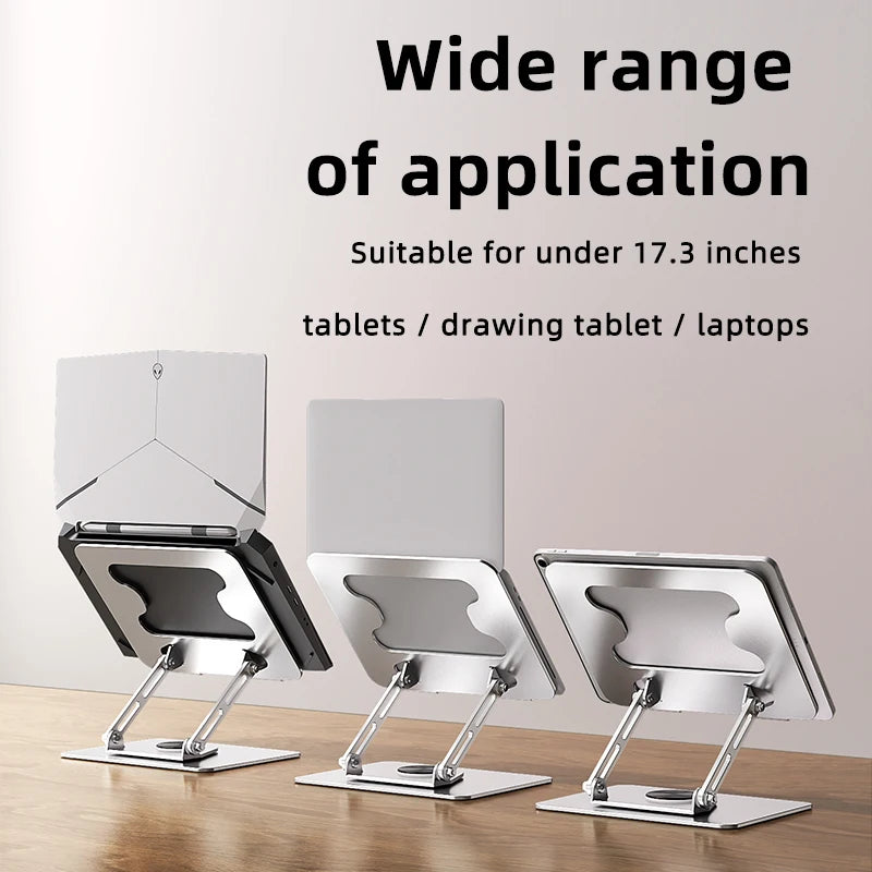 360° Rotatable Laptop Stand, Ergonomic Foldable Carbon Steel with Height Adjustable