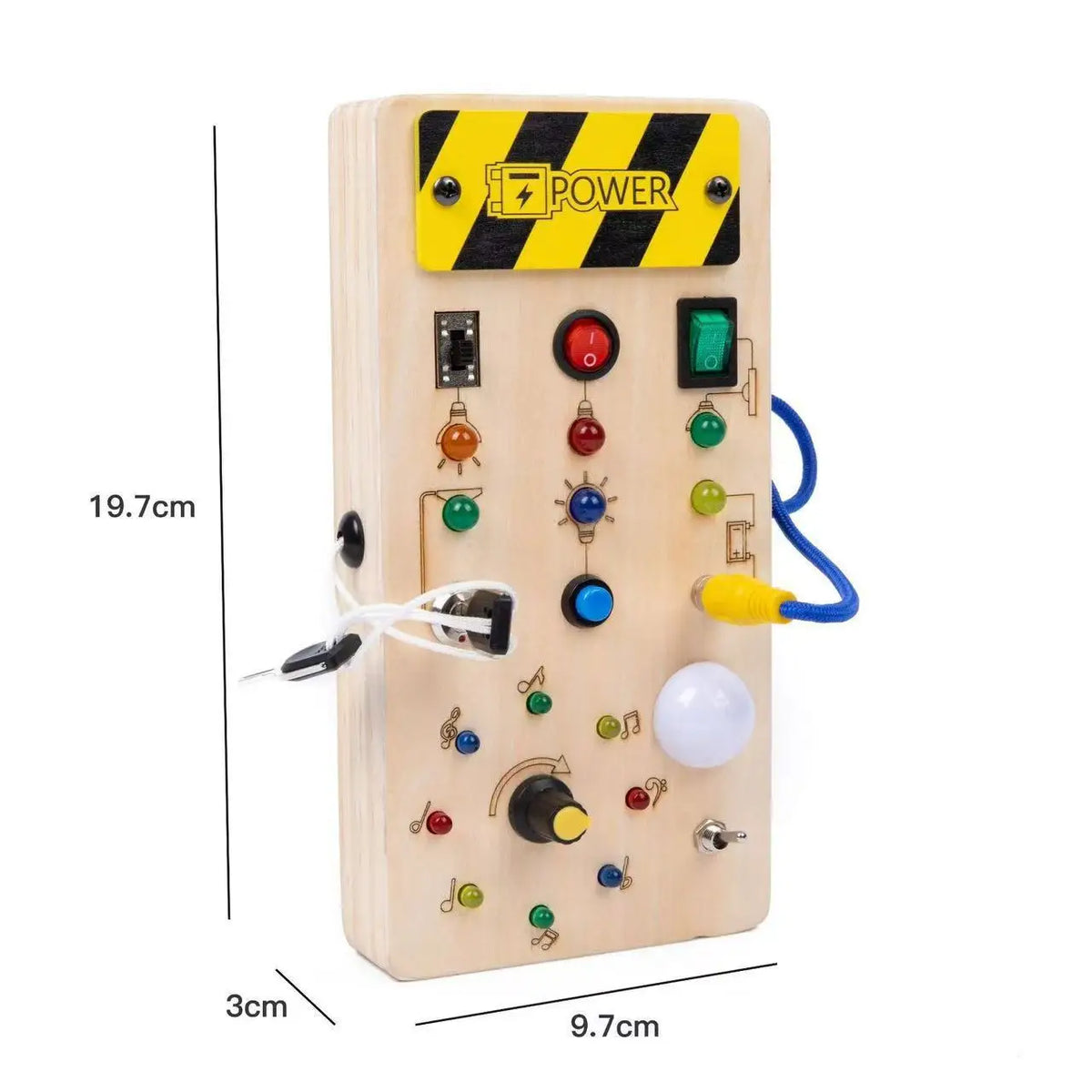 Montessori Sensory Busy Board for Toddlers LED Light Natural Wooden Activity CE Certified
