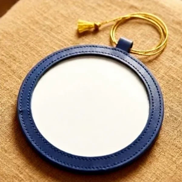 PU Needlepoint Self Finishing Round Leather Ornament Christmas Ornaments Needlepoint Self (Pack of 2)