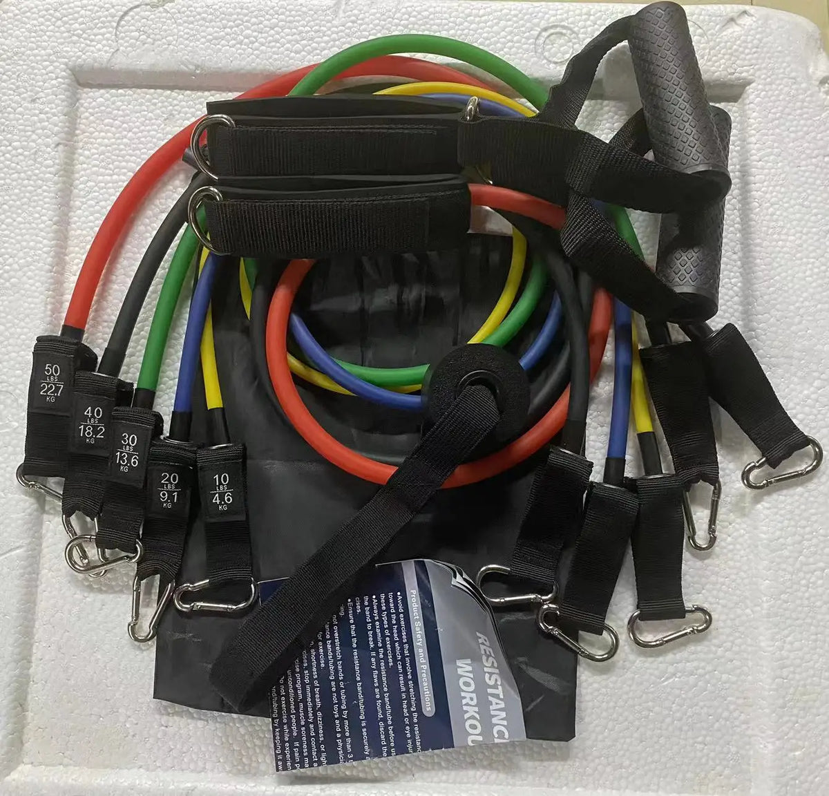 Portable Gym Set 11-Pcs Resistance Bands 100lbs-150lbs Latex Loop for Yoga & Exercise
