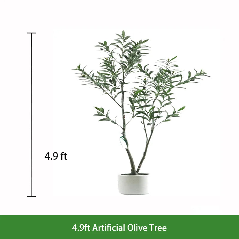 Lifelike Real Touch Artificial Potted Olive Tree Decorative Faux Plant for Indoor Outdoor