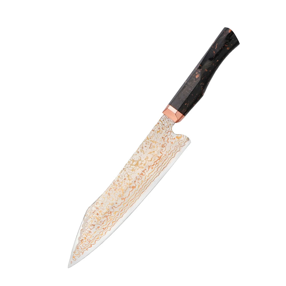 Japanese 5PCS 77 Layers Rainbow Damascus VG10 10Cr15CoMoV Core Chef Kitchen Knife Copper