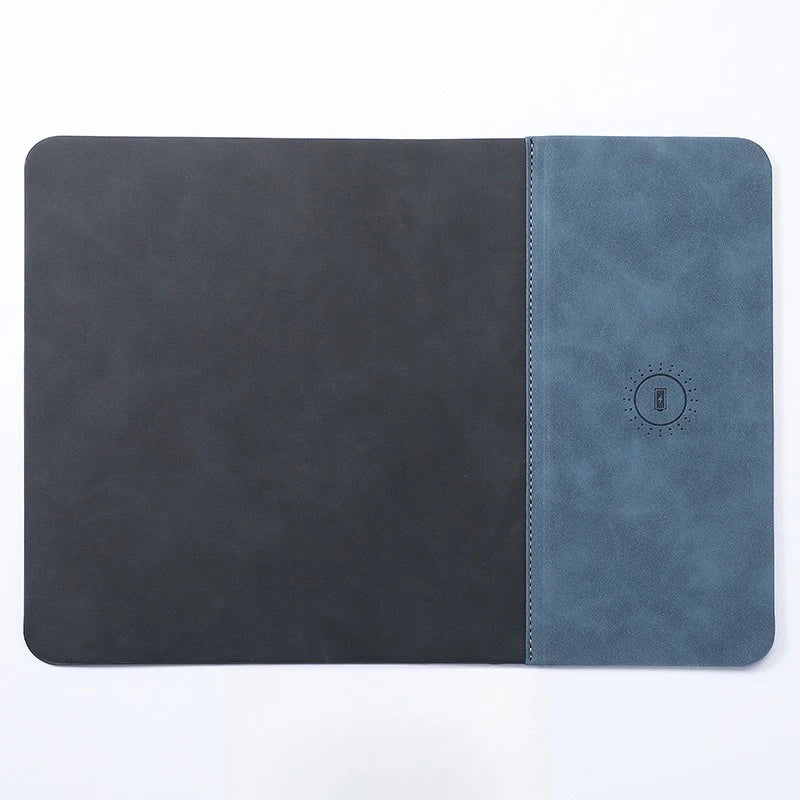 15W Fast Wireless Charging Mouse Pad, Small PU Leather Non-Slip Desk Mat with for Office