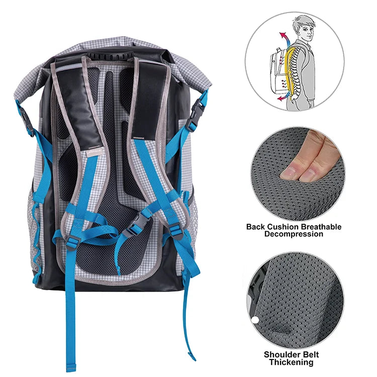 Customized Pvc Waterproof Dry Bag Hiking 55L Outdoor Camping Waterproof Bag Backpack