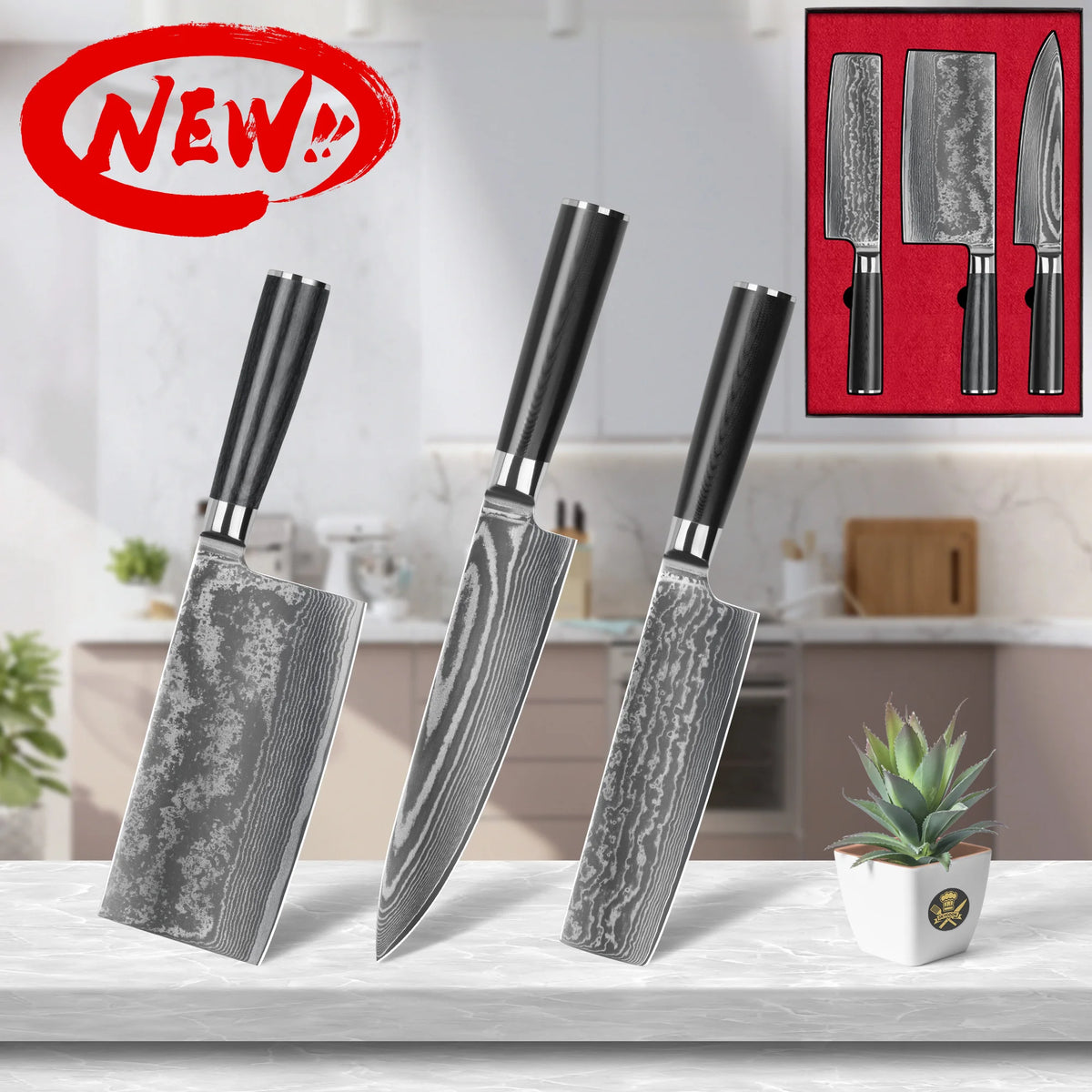 10% Off Vg10 67 Layers Kitchen Knives Professional Damascus Chef Knife Set With Magnetic