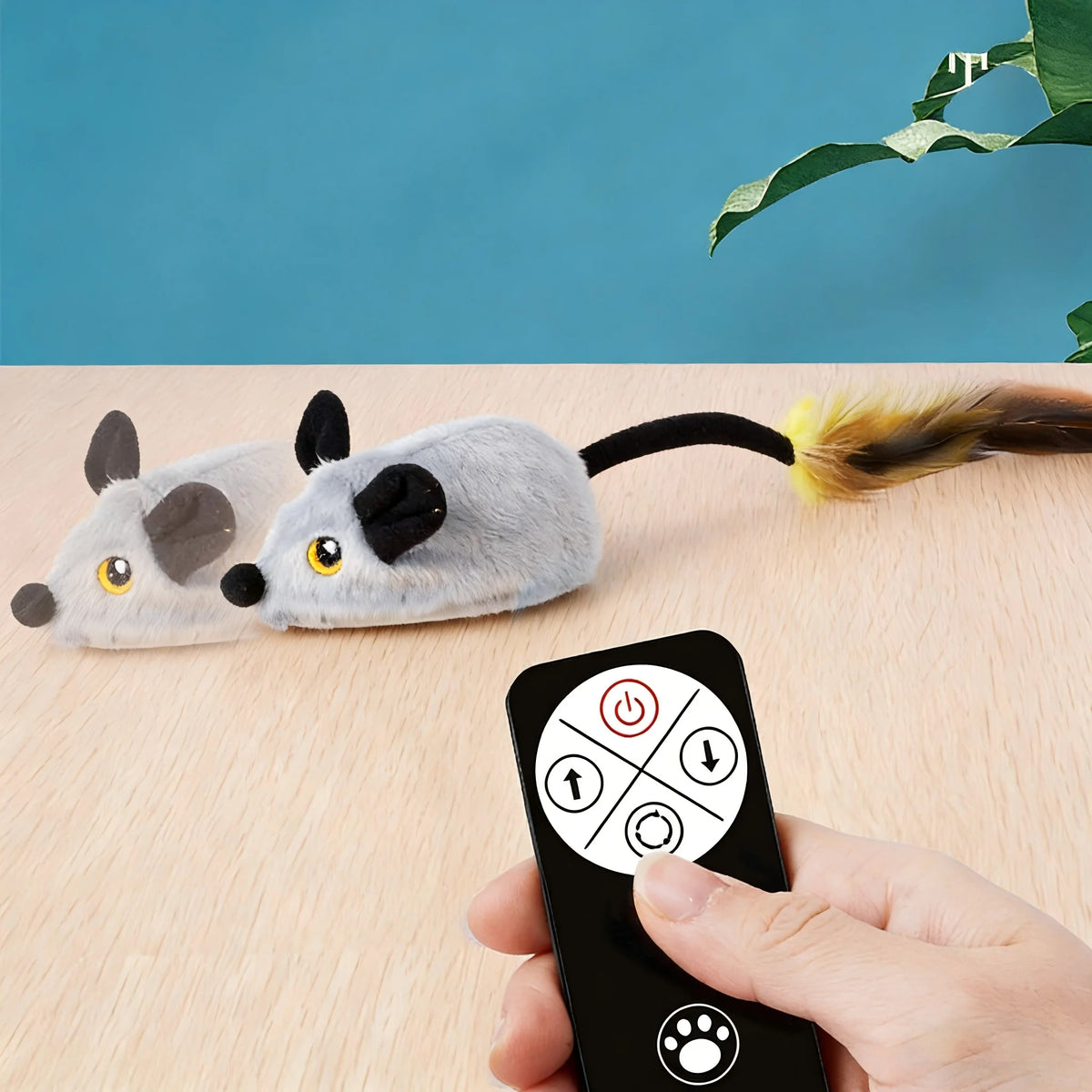 Electric Rechargeable Flannelette Interactive Cat Toy Induction Mouse Remote Control Auto