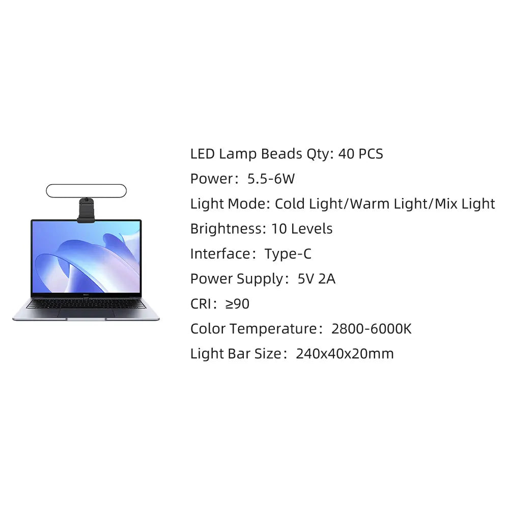 Adjustable Brightness Smart Monitor Screen Bar Light Wireless Remote Control Office Zoom