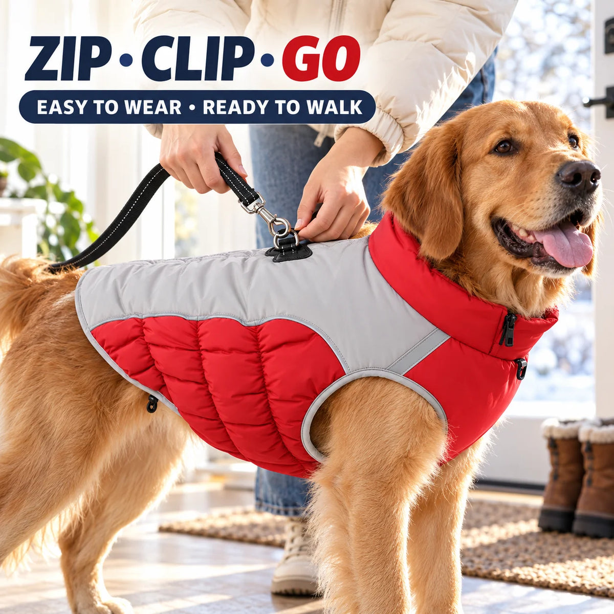 Zheng Xin Warm Winter Polyester Dog Coat Waterproof Jacket Vest Reflective Puppy Apparel