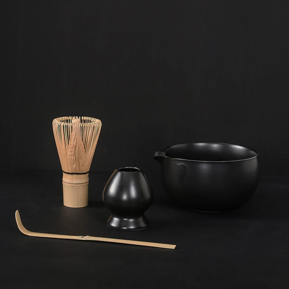 Custom 4-In-1 Gift Box Matcha Set Traditional Japanese Bamboo Whisk Chawan Fine Mesh