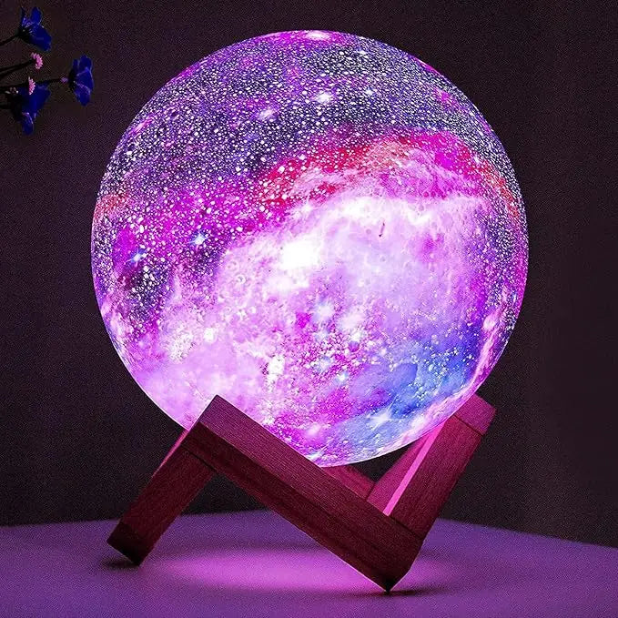 LED RGB Moon Light USB Rechargeable 3D Starry Sky Solar Planet Moon LED Night Light Home