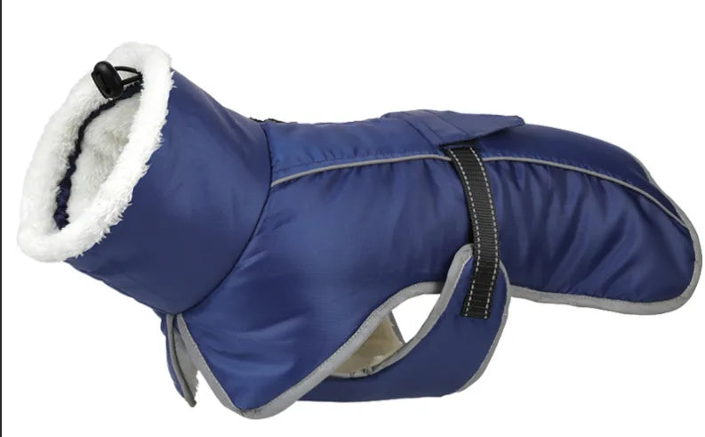 Pet Coat Thickened Dog Winter Coat With Sherpa Collar Waterproof Windproof Jacket Wit