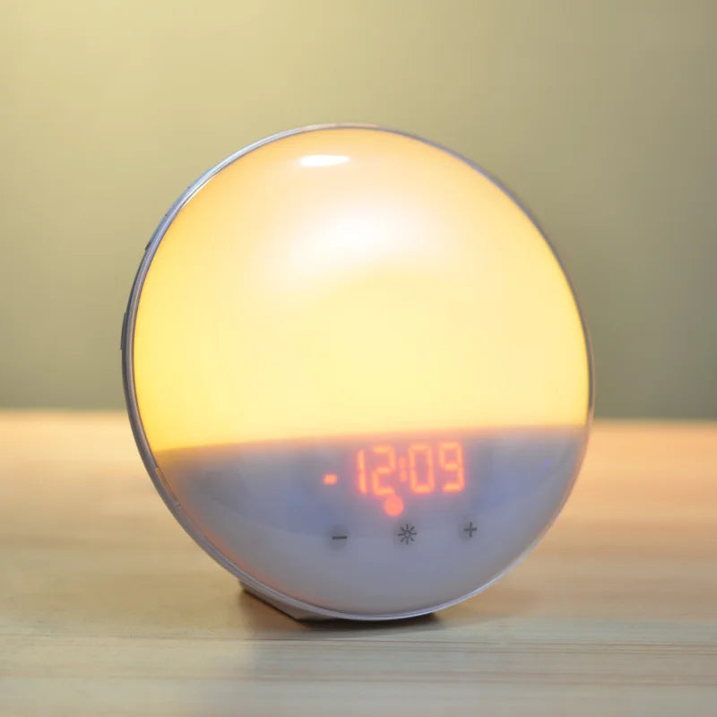 LED Table Light Speaker Smart Wake Up Light Sunrise Alarm Clock Table Lamps Decor Light