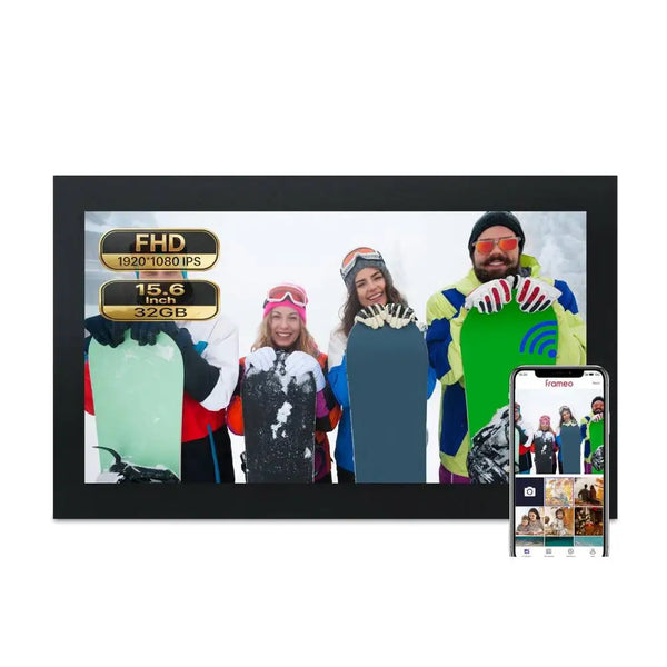 Digital Picture Frame Frameo 15.6" WiFi Electronic Photo Frame 64GB 1920x1080 IPS FHD