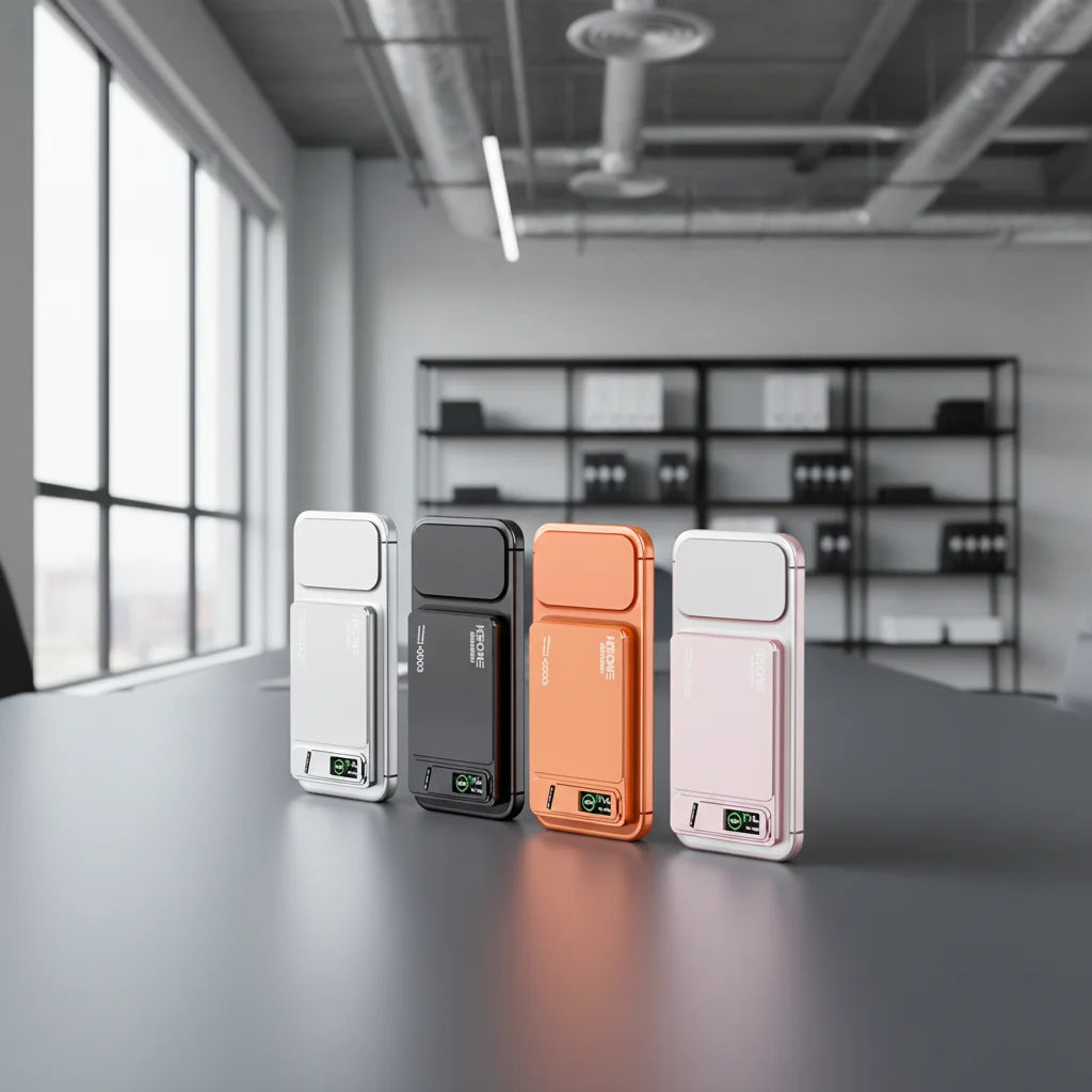 N52 Magnetic Power Bank with Stronger Grip TFT Real-Time Display 15W Fast Wireless
