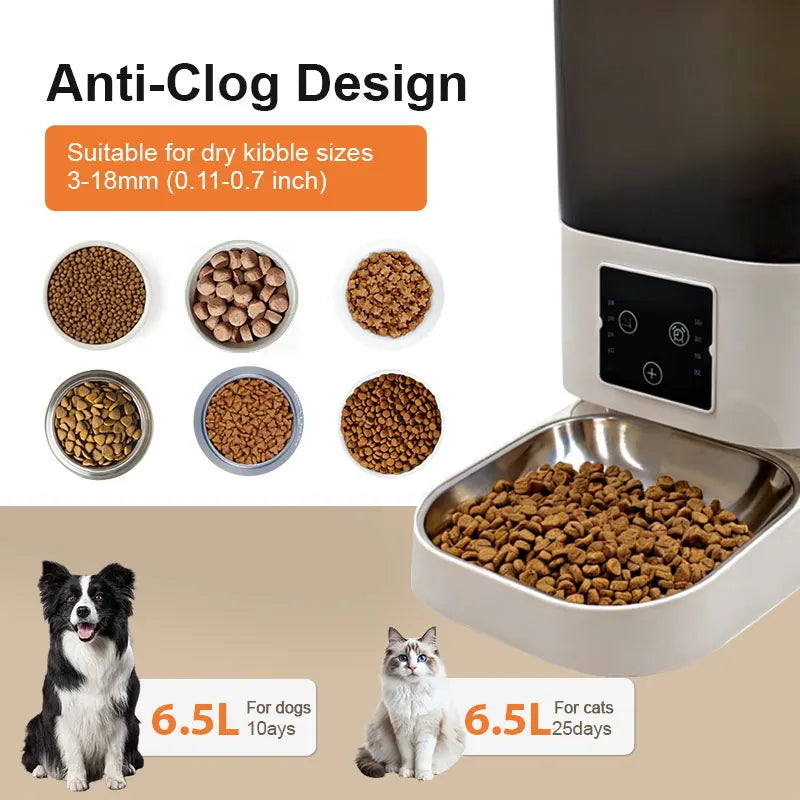 Programmable Automatic Pet Food Dispenser 6L Smart Cat Feeding Machine Pet Feeder