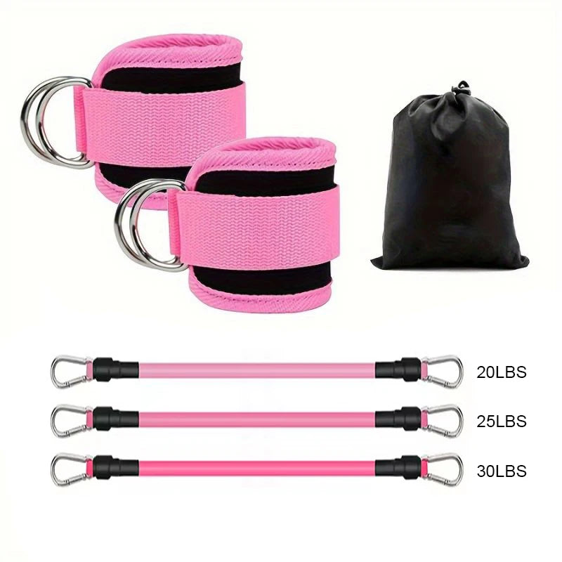 6 Pcs Set TPE Loop Resistance Bands Ankle & Leg Exercise Band for Speed Training