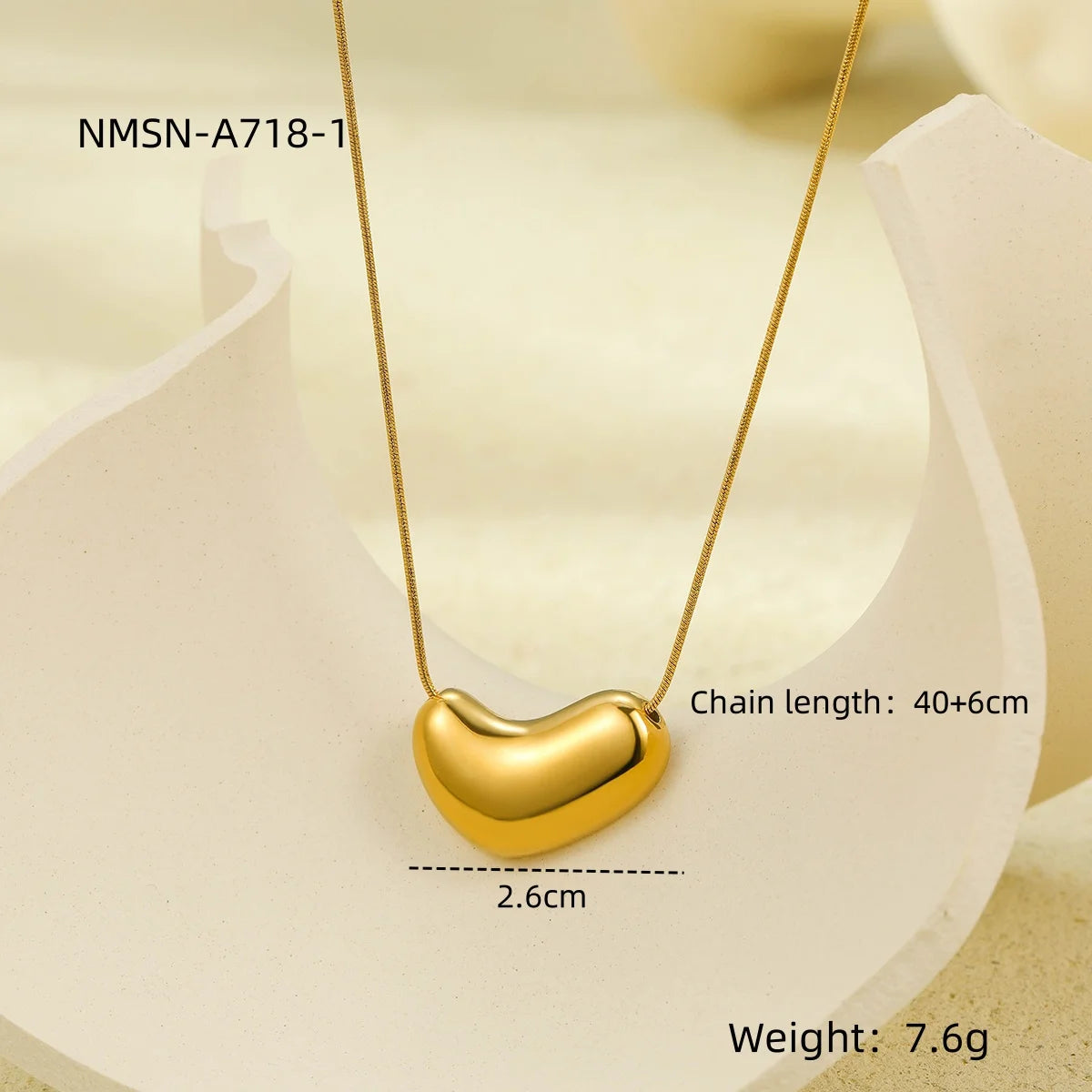 Fashion Custom Stainless Steel Jewelry PVD 18K Gold Plated Waterproof Pendant Necklace
